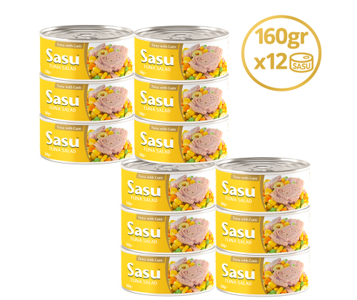 Sasu Mısırlı Ton Salata 12x160 gr İri Parça