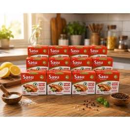 Sasu Zeytinyağlı Somon Balığı 12x160 gr Sasu Zeytinyağlı Somon Balığı 12x160 gr
