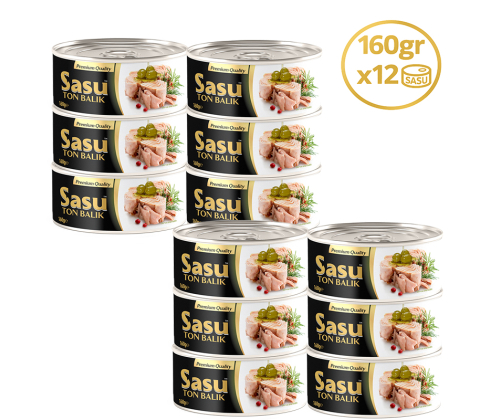 Sasu Zeytinyağlı Ton Balığı 12x160 gr Bütün Dilim