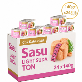 Sasu Light Suda Ton Balığı 1 Koli 24x140 gr Bütün Dilim Sasu Light Suda Ton Balığı 1 Koli 24x140 gr Bütün Dilim