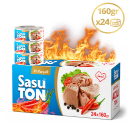Sasu Blue Acılı Ton Balığı 1 Koli 24x160 gr İri Parça