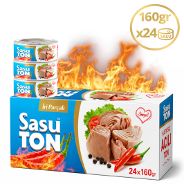 Sasu Blue Acılı Ton Balığı 1 Koli 24x160 gr İri Parça