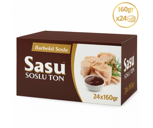 Sasu Barbekü Soslu Ton Balığı 1 Koli 24x160 gr Bütün Dilim