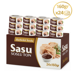 Sasu Barbekü Soslu Ton Balığı 1 Koli 24x160 gr Bütün Dilim