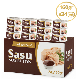 Sasu Barbekü Soslu Ton Balığı 1 Koli 24x160 gr Bütün Dilim