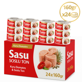 Sasu Kuru Domatesli & Soslu Ton Balığı 1 Koli 24x160 gr Bütün Dilim Sasu Kuru Domatesli & Soslu Ton Balığı 1 Koli 24x160 gr Bütün Dilim