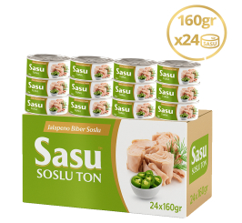 Sasu Jalapeno Biberli Ton Balığı 1 Koli 24x160 gr Bütün Dilim