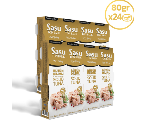 Sasu Klasik Ton Balığı 1 Koli 24x80 gr Bütün Dilim