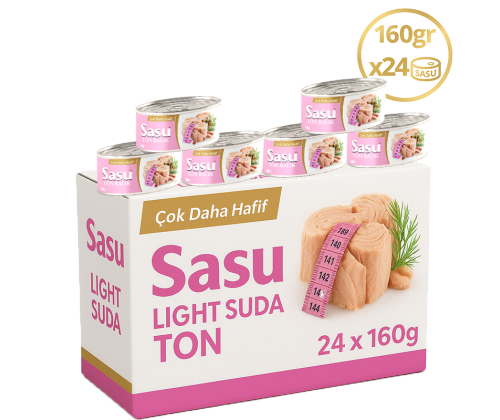 Sasu Light Suda Ton Balığı 1 Koli 24x160 gr Bütün Dilim
