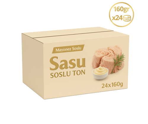 Sasu Mayonez Soslu Ton Balığı 1 Koli 24x160 gr İri Parça