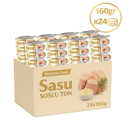 Sasu Mayonez Soslu Ton Balığı 1 Koli 24x160 gr İri Parça