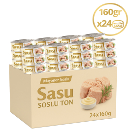 Sasu Mayonez Soslu Ton Balığı 1 Koli 24x160 gr İri Parça Sasu Mayonez Soslu Ton Balığı 1 Koli 24x160 gr İri Parça