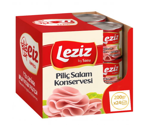 Sasu Leziz Piliç Salam Konservesi 1 Koli 24x200gr