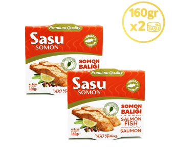 Sasu Zeytinyağlı Somon Balığı 2x160 gr Sasu Zeytinyağlı Somon Balığı 2x160 gr