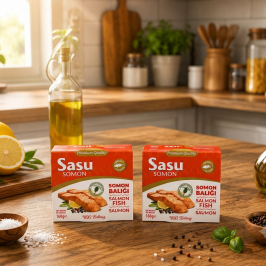 Sasu Zeytinyağlı Somon Balığı 2x160 gr Sasu Zeytinyağlı Somon Balığı 2x160 gr