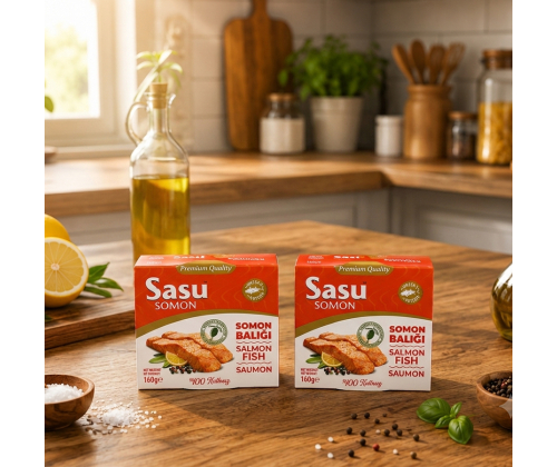 Sasu Zeytinyağlı Somon Balığı 2x160 gr Sasu Zeytinyağlı Somon Balığı 2x160 gr