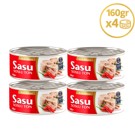 Sasu Acılı Ton Balığı 4x160 gr Bütün Dilim