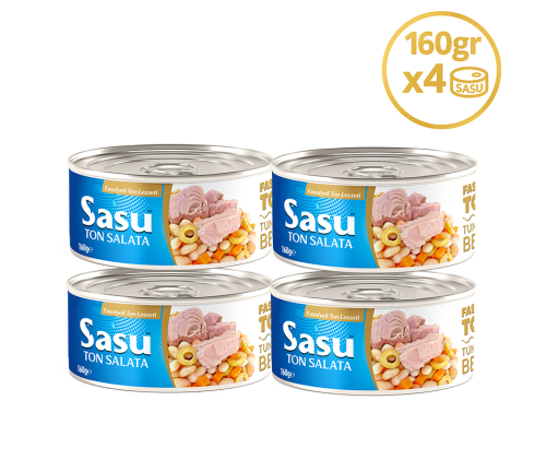 Sasu Fasulyeli Ton Salata 4x160 gr İri Parça