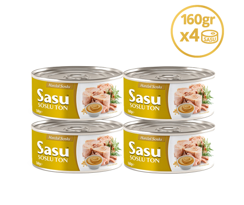 Sasu Hardal Soslu Ton Balığı 4x160 gr İri Parça Sasu Hardal Soslu Ton Balığı 4x160 gr İri Parça