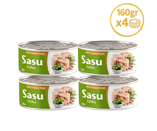 Sasu Jalapeno Biberli Ton Balığı 4x160 gr Bütün Dilim
