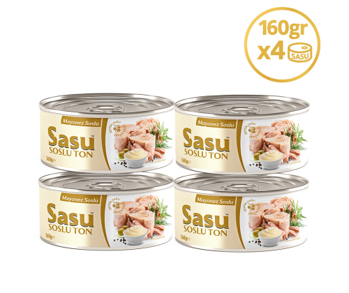 Sasu Mayonez Soslu Ton Balığı 4x160 gr İri Parça Sasu Mayonez Soslu Ton Balığı 4x160 gr İri Parça