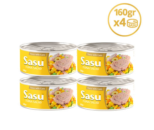 Ton Sasu Mısırlı Ton Salata 4x160 gr İri Parça Ton Sasu Mısırlı Ton Salata 4x160 gr İri Parça
