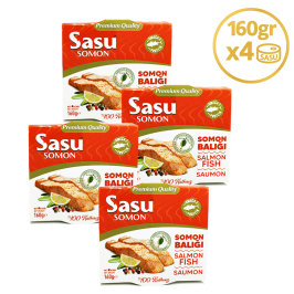 Sasu Zeytinyağlı Somon Balığı 4x160 gr Bütün Dilim