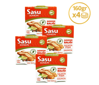 Sasu Zeytinyağlı Somon Balığı 4x160 gr Sasu Zeytinyağlı Somon Balığı 4x160 gr