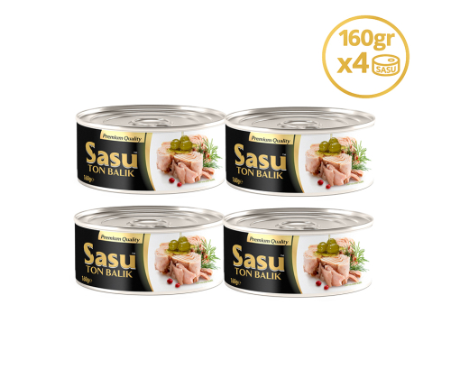 Sasu Zeytinyağlı Ton Balığı 4x160 gr Bütün Dilim