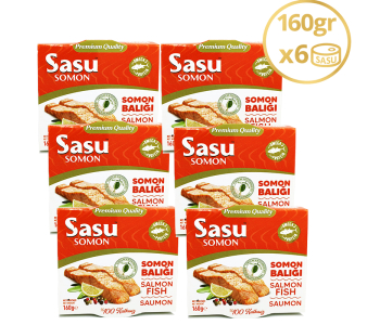 Sasu Zeytinyağlı Somon Balığı 6x160 gr Sasu Zeytinyağlı Somon Balığı 6x160 gr