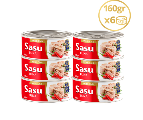 Sasu Acılı Ton Balığı 6x160 gr Bütün Dilim