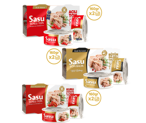 Sasu Acılı - Klasik - Kuru Domates Soslu Ton Balığı 2x160 gr
