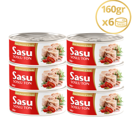 Sasu Kuru Domatesli & Soslu Ton Balığı 6x160 gr Bütün Dilim