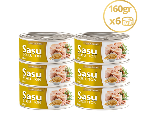 Sasu Hardal Soslu Ton Balığı 6x160 gr İri Parça Sasu Hardal Soslu Ton Balığı 6x160 gr İri Parça