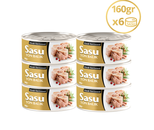 Sasu Klasik Ton Balığı 6x160 gr Bütün Dilim