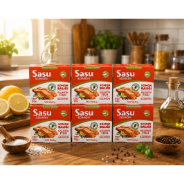 Sasu Zeytinyağlı Somon Balığı 6x160 gr Sasu Zeytinyağlı Somon Balığı 6x160 gr