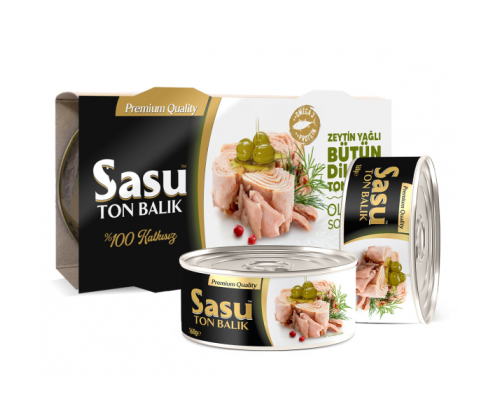 Sasu Zeytinyağlı Ton Balığı 2x160 gr Bütün Dilim