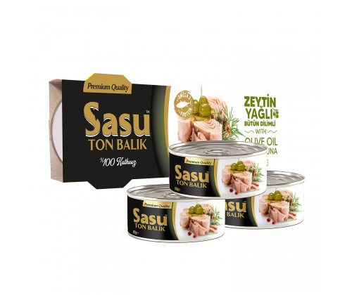 Sasu Zeytinyağlı Ton Balığı 3x80 gr Bütün Dilim