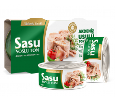 Sasu Akdeniz Usulü Ton Balığı 2x160 gr Bütün Dilim