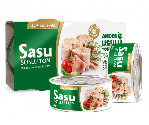 Sasu Akdeniz Usulü Ton Balığı 2x160 gr Bütün Dilim