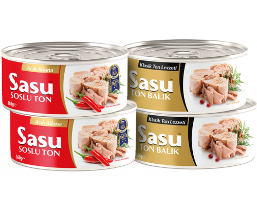 Sasu Klasik Ton Balığı 2x160g + Acılı Ton Balığı 2x160g