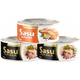 Sasu Zeytinyağlı Ton 2x160 gr + Somon 1x160 gr