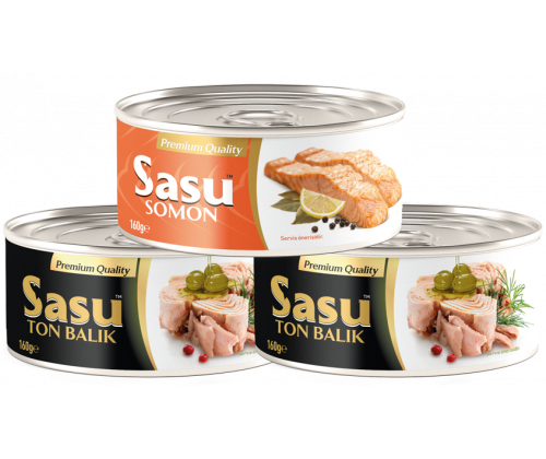 Sasu Zeytinyağlı Ton 2x160 gr + Somon 1x160 gr